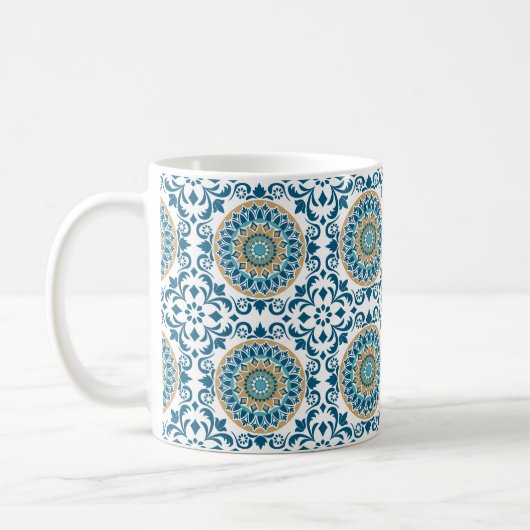 Vintages orientalisches Dekorationsmittel Blau, Br Kaffeetasse (Links)
