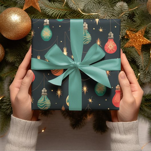 Vintages Ornamnet und Navy Blue Geschenkpapier