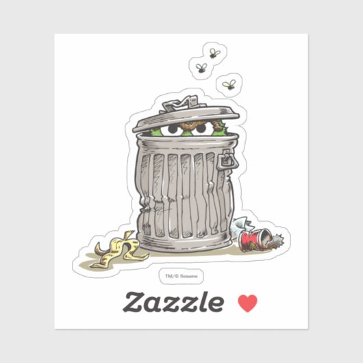 Vintages Oscar in Mülleimer Aufkleber (Blatt)