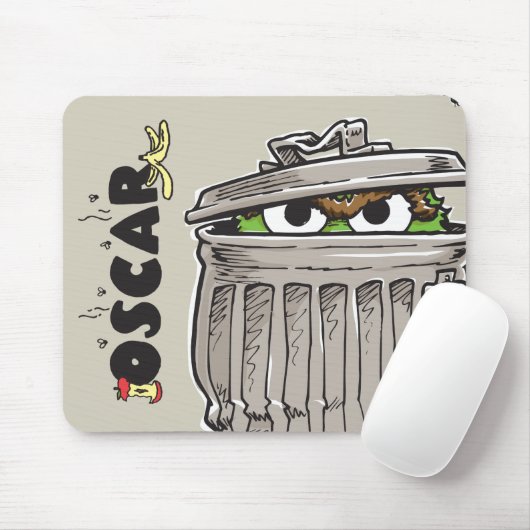 Vintages Oscar in Mülleimer Mousepad (Mit Mouse)