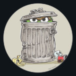 Vintages Oscar in Mülleimer Runder Aufkleber<br><div class="desc">Karo aus Ocar in dieser Vintagen Grafik! Dieser Artikel wird für 2 Jahre empfohlen. © 2014 Sesame Workshop. www.sesamestreet.org</div>
