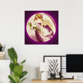 Vintages Osterangel Texturenposter Poster (Heimbüro)