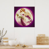 Vintages Osterangel Texturenposter Poster (Küche)