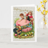 Vintages Ostereier Karte (Gelbe Blume)