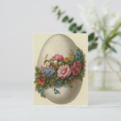 Vintages Ostereier mit Blume Osterkarte Feiertagspostkarte (Stehend Vorderseite)