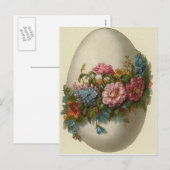 Vintages Ostereier mit Blume Osterkarte Feiertagspostkarte (Vorne/Hinten)