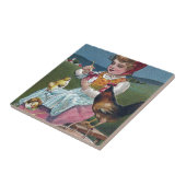 Vintages Ostereier mit Hühnern Fliese (Seite)