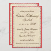 Vintages Ostereier mit Violetten Einladung (Vorne/Hinten)