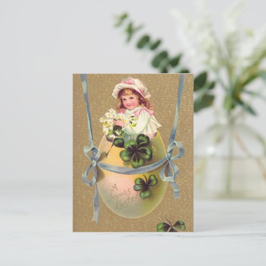 Vintages Ostereig Feiertagspostkarte (Stehend Vorderseite)