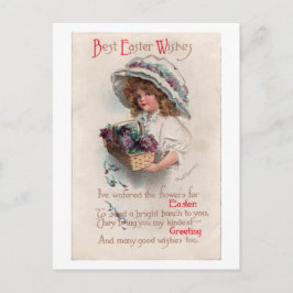 Vintages OsterGirl in Bonnet Postkarte