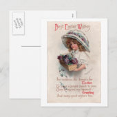 Vintages OsterGirl in Bonnet Postkarte (Vorne/Hinten)