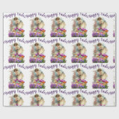 Vintages OsterGirl mit Tulip-Blume Geschenkpapier (Flach)