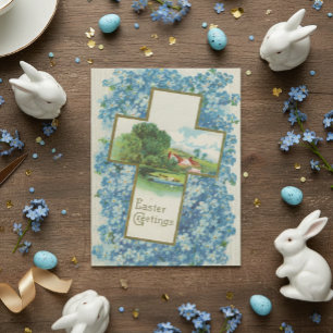 Vintages Ostergrußkreuz Postkarte