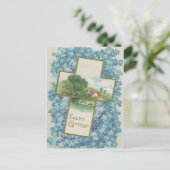 Vintages Ostergrußkreuz Postkarte (Stehend Vorderseite)