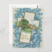 Vintages Ostergrußkreuz Postkarte (Vorne/Hinten)