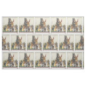 Vintages Osterhasen-Familiengewebe Stoff (Fat Quarter (45,7 x 55,9 cm))