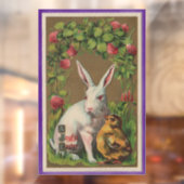 Vintages Osterkaninchen und Kicherfenster Fensteraufkleber (Blatt 2)