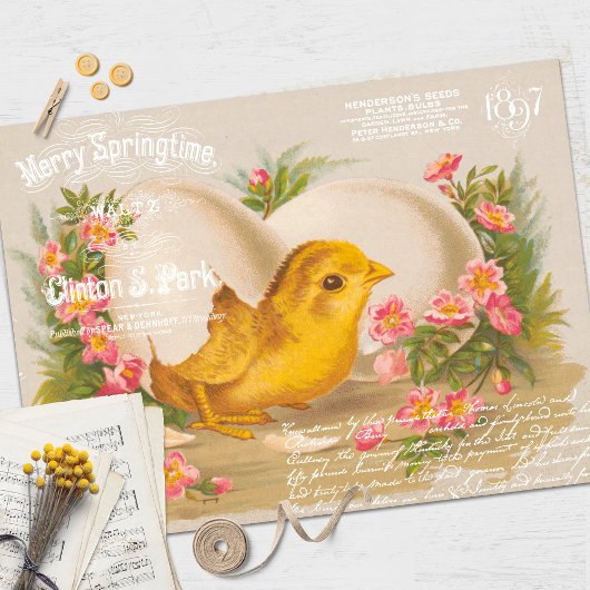 Vintages Osterkichtenentpackungspapier Seidenpapier