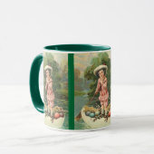 Vintages Osterkind im Ei-Boot, ZSSG Tasse (Vorderseite Links)