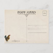 Vintages Osterkind mit Barn Yard Postkarte (Rückseite)