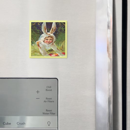 Vintages Ostermädchen in Bunny Costume, ZSSG Magnet (In Situ (Kühlschrank))