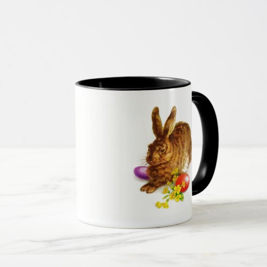 Vintages Ostermalereigeschenk für Kaninchen Tasse (VorderseiteRechts)