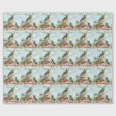 Vintages Ostern-Drossel-Namen-Gewohnheits-Papier Geschenkpapier (Flach)