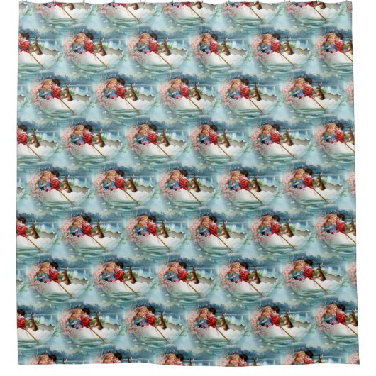 Vintages Ostern Duschvorhang (Vorderseite)