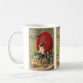 Vintages Ostern, Kanincheneier Automobil Kaffeetasse (Links)