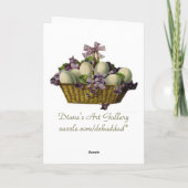 Vintages Ostern-Rosen-Mützen-Mädchen Feiertagskarte (Rückseite)