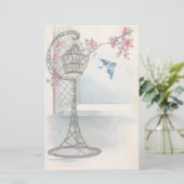 Vintages Osternblumenbriefpapier Briefpapier (Stehend Vorderseite)