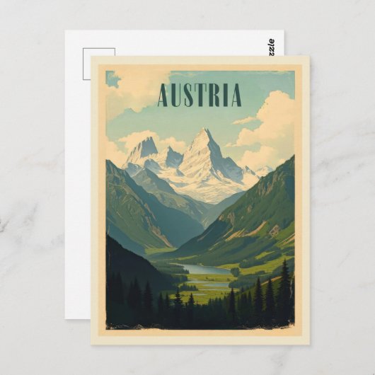 Vintages Österreich - Bergtourismus Postkarte (Vorne/Hinten)