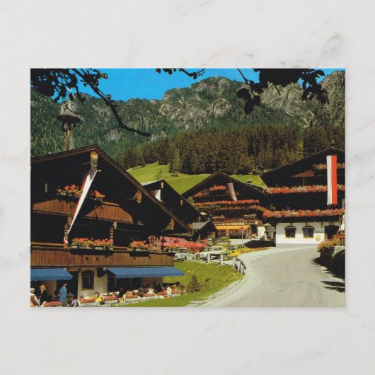 Vintages Österreich, Blumendorf Alpbach, Tirol Postkarte (Vorderseite)