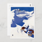 Vintages Österreich Skifahrerplakat Postkarte (Vorne/Hinten)