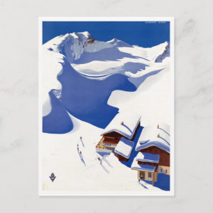 Vintages Österreich Skifahrerplakat Postkarte