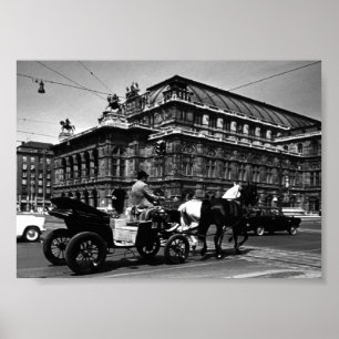 Vintages Österreich - Wiener Fiaker Staatsoper Poster