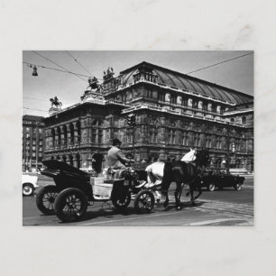 Vintages Österreich - Wiener Fiaker Staatsoper Postkarte