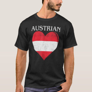 Vintages österreichisches Flaggenherz für Österrei T-Shirt