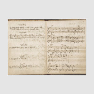 Vintages Österreichisches Handschriftmusik-Noteboo Seidenpapier