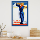 Vintages österreichisches Skiplakat Poster (Küche)