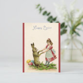 Vintages Ostersonntanzen mit einem kleinen Mädchen Postkarte (Stehend Vorderseite)