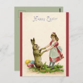 Vintages Ostersonntanzen mit einem kleinen Mädchen Postkarte (Vorne/Hinten)