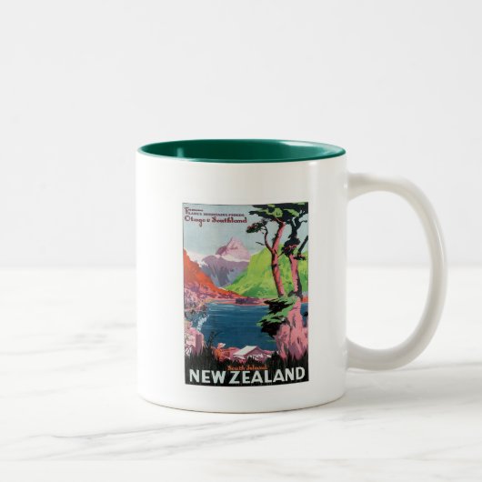 Vintages Otago Neuseeland Zweifarbige Tasse (Rechts)