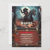 Vintages Outlaw Skull & Bones Halloween-Party Invi Einladung (Vorderseite)