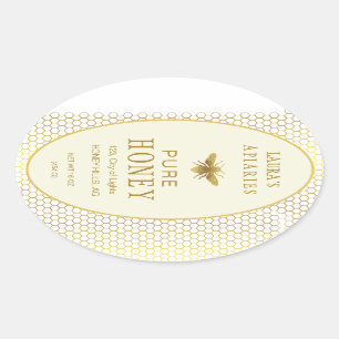Vintages Oval Honey Queenline Apiarist Label Ovaler Aufkleber