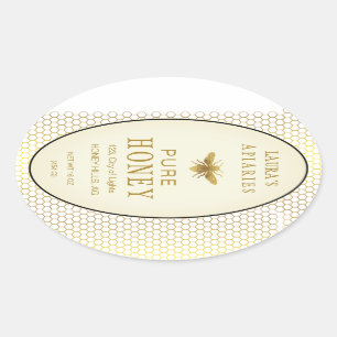 Vintages Oval Honey Queenline Apiarist Label Ovaler Aufkleber