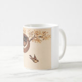 Vintages Owl auf dem Mond Kaffeetasse (VorderseiteRechts)