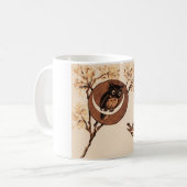 Vintages Owl auf dem Mond Kaffeetasse (Vorderseite Links)