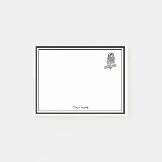 Vintages Owl auf Zweig #1 Post-it Klebezettel (Vorderseite)