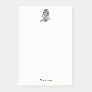 Vintages Owl auf Zweig #1 Post-it Klebezettel